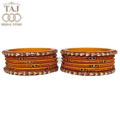 Rajasthani Short Lac Bangles Set With New Kundan Design