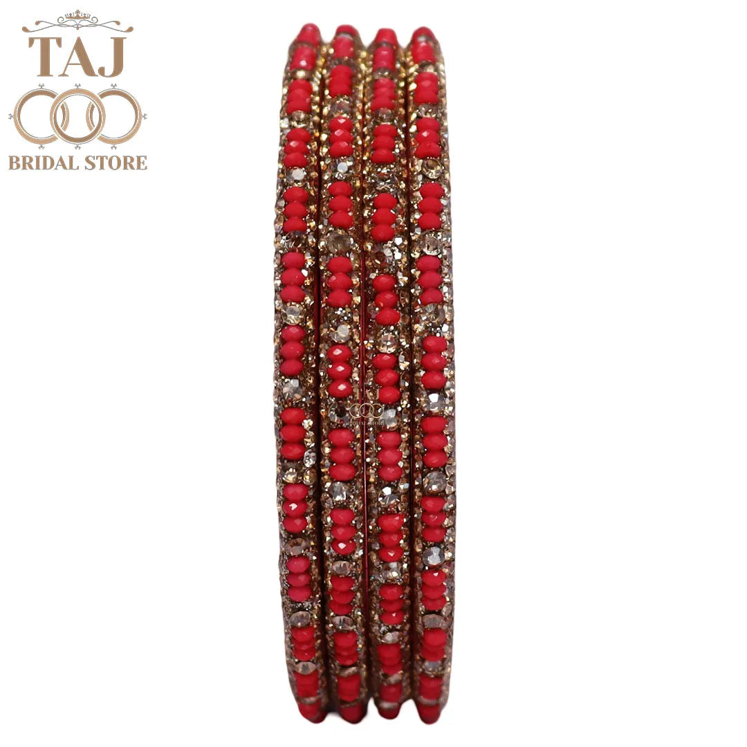 Handmade Lac Bangles For Women With Latest Rhinestones Design