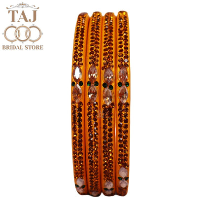 Kundan Lac Bangles with Beautiful Kundan and Rhinestones Design