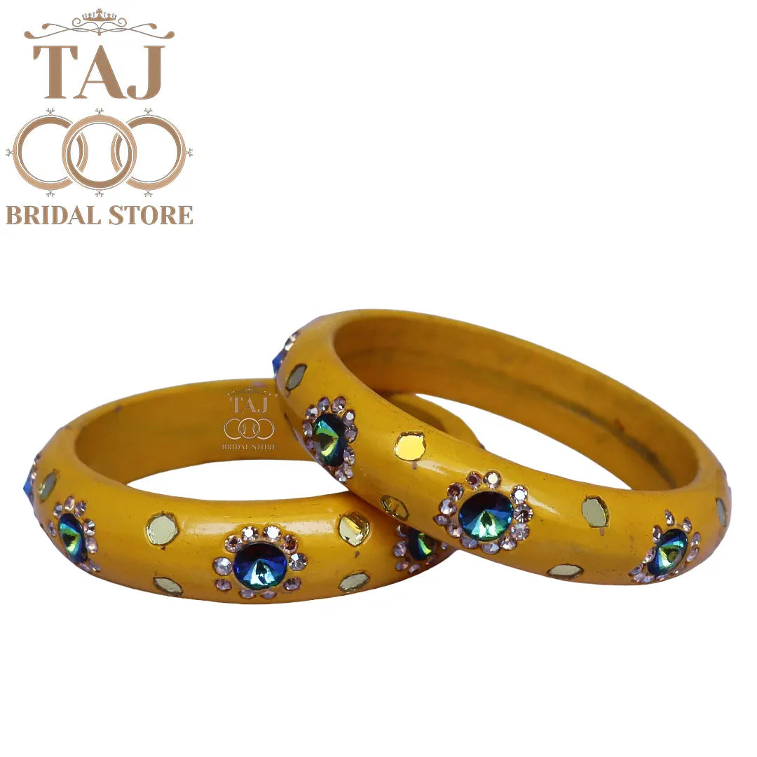 Lac Kada With Beautiful Rhinestone Design (Pack of 2)