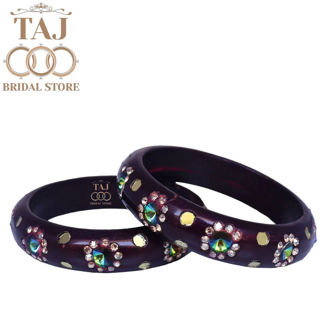 Lac Kada With Beautiful Rhinestone Design (Pack of 2)