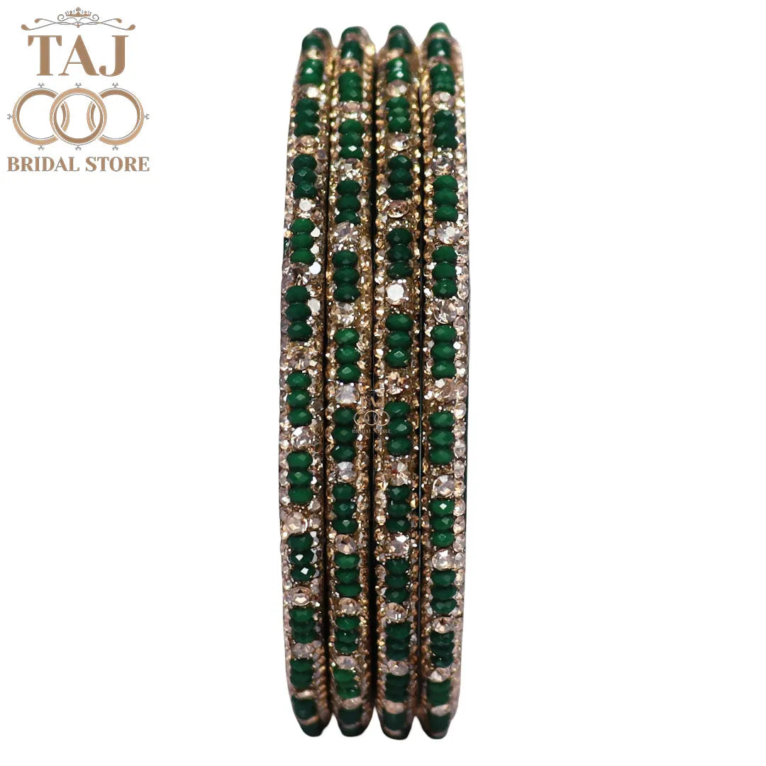 Handmade Lac Bangles For Women With Latest Rhinestones Design