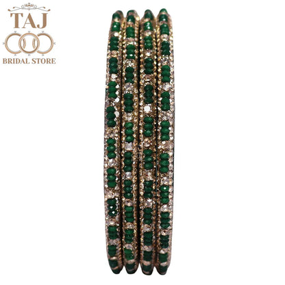 Handmade Lac Bangles For Women With Latest Rhinestones Design