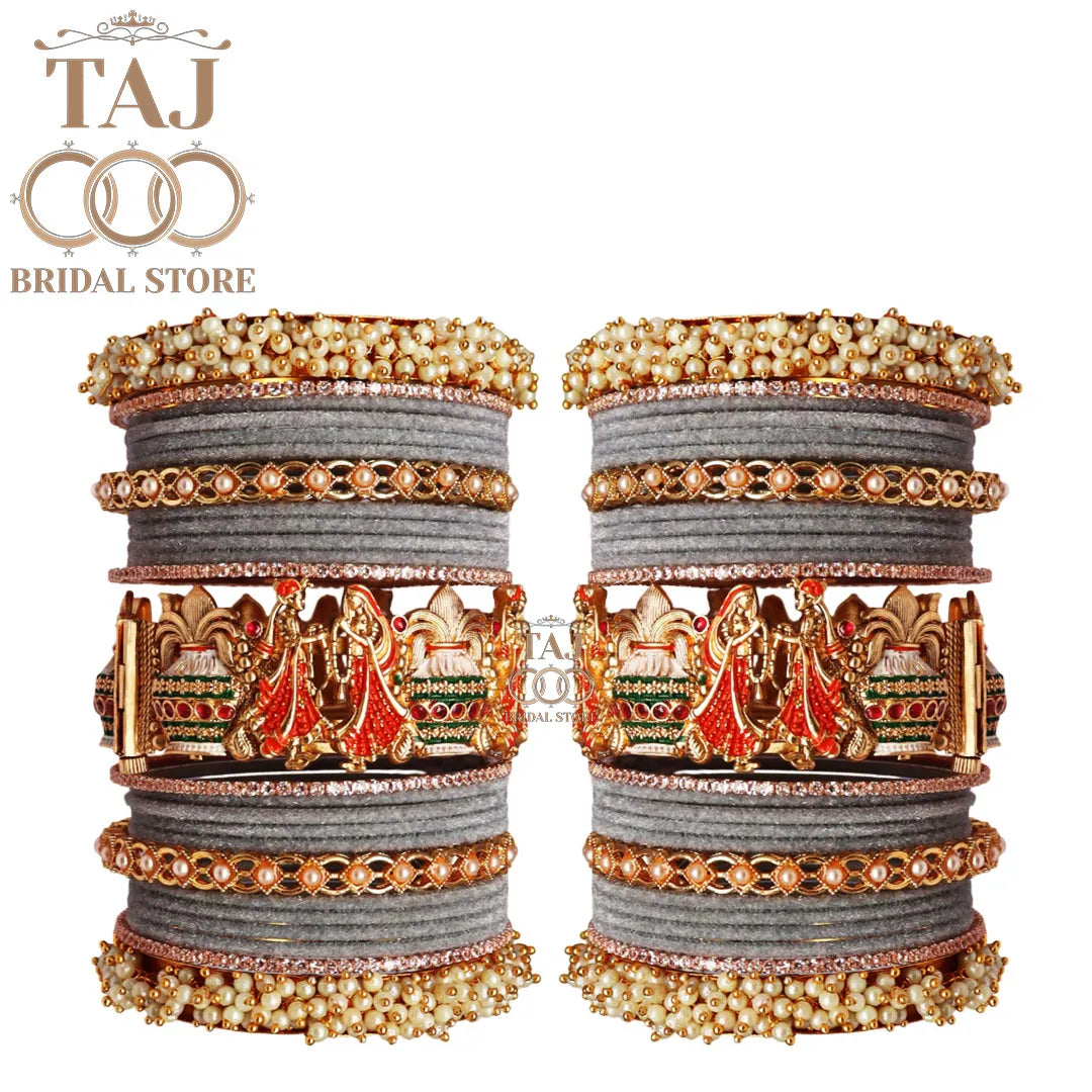 Wedding Bangle Set with Dulha-Dulhan Kada