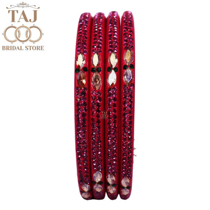 Kundan Lac Bangles with Beautiful Kundan and Rhinestones Design