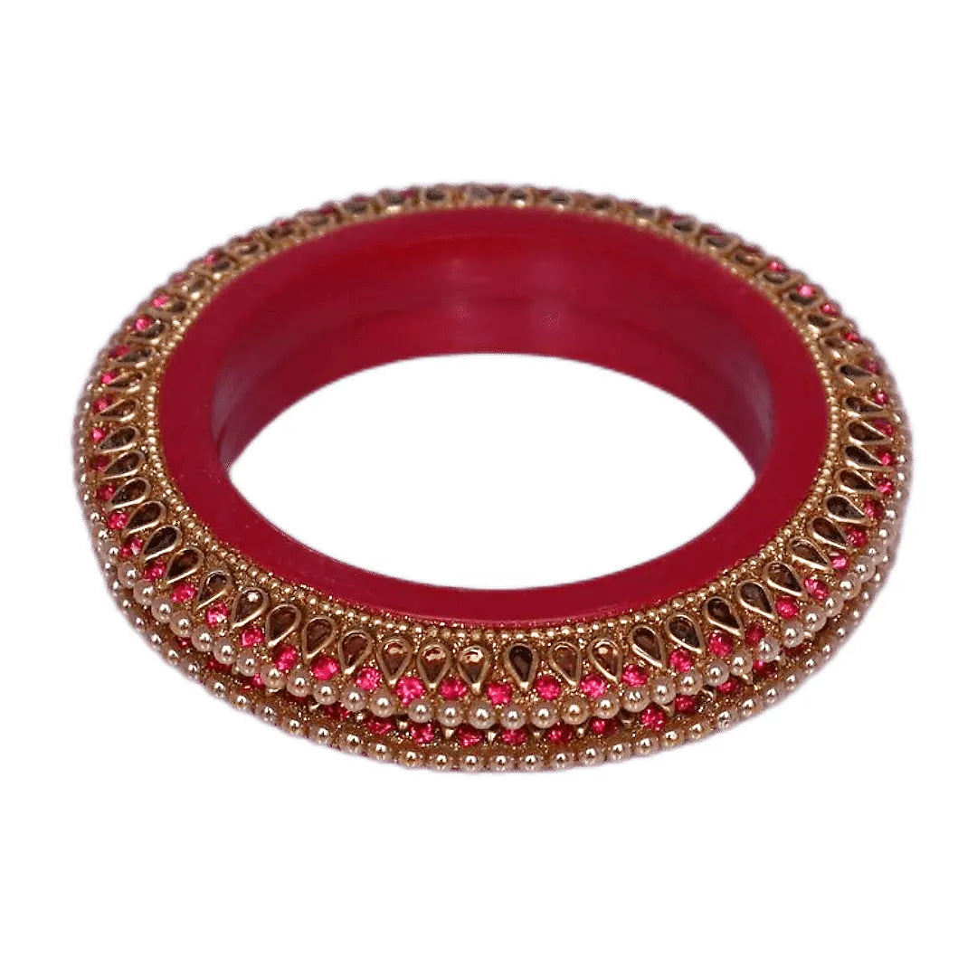 Best Rajwadi Lakh Bangadi with Kundan Design (Pack of 2)