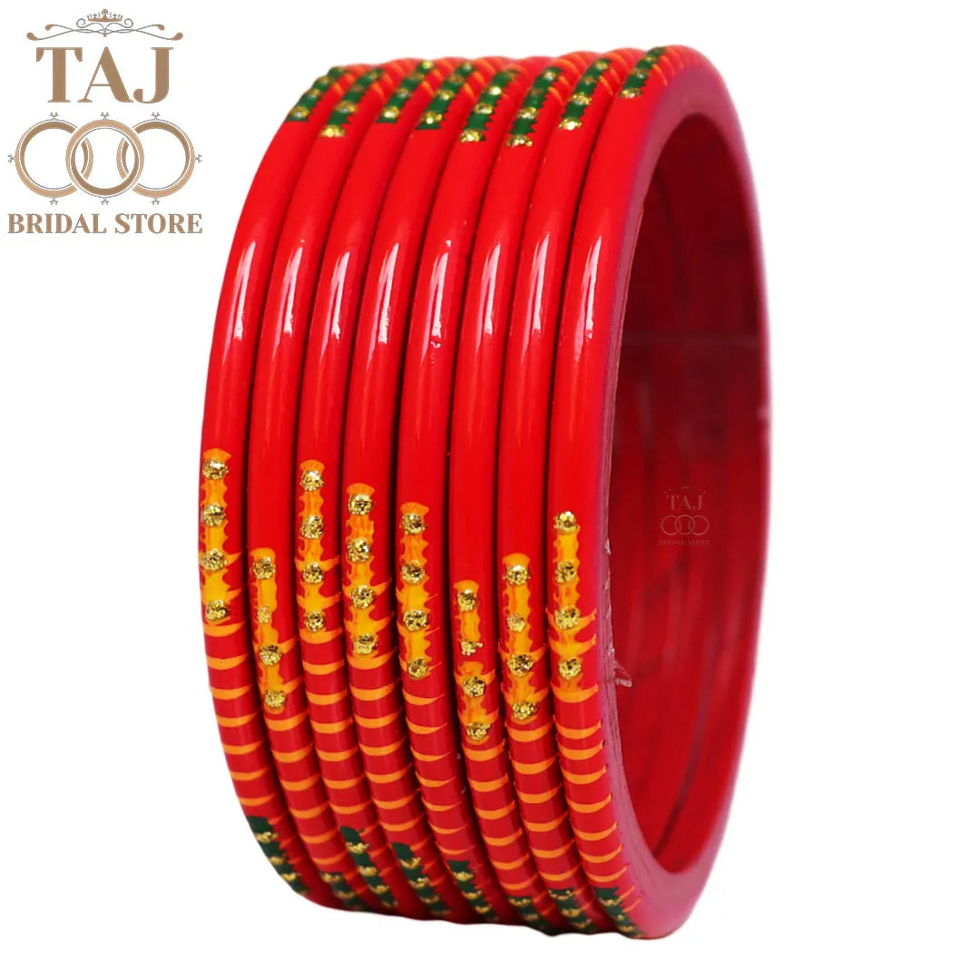 Rajasthani Plain Lac Bangles with Beautiful Handpaint Design