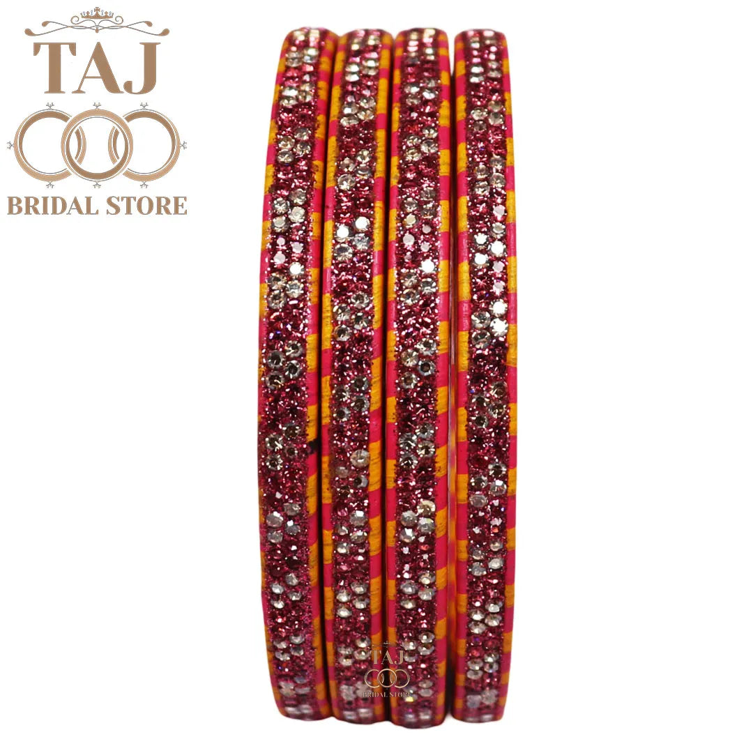 Rajasthani Lac Lehriya Kada Bangles (Set of 4)