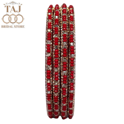 Handmade Lac Bangles For Women With Latest Rhinestones Design