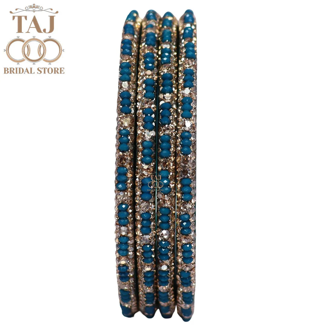 Handmade Lac Bangles For Women With Latest Rhinestones Design
