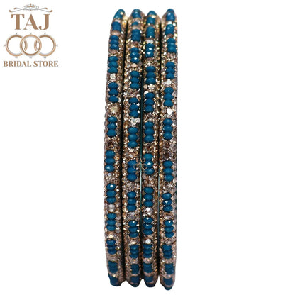 Handmade Lac Bangles For Women With Latest Rhinestones Design