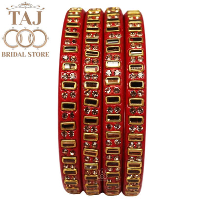 Kundan Lac Kada Bangles in Latest Design (Set of 4)