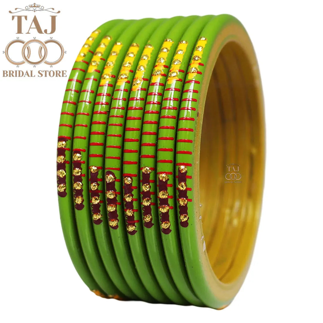 Rajasthani Plain Lac Bangles with Beautiful Handpaint Design