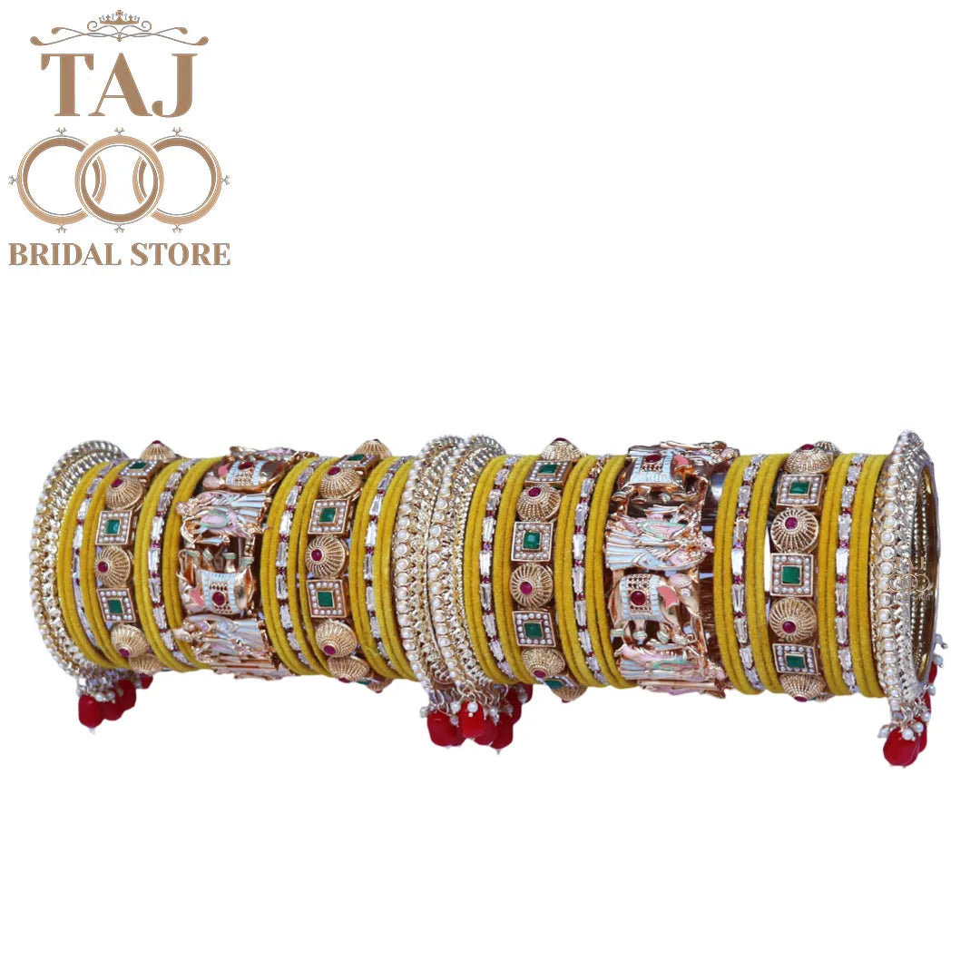 Wedding Bangles Set With Beautiful Radha Krishna Design Kada