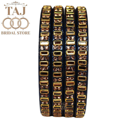 Kundan Lac Kada Bangles in Latest Design (Set of 4)