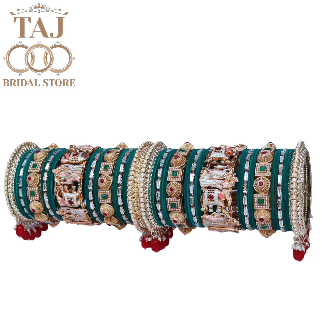 Wedding Bangles Set With Beautiful Radha Krishna Design Kada