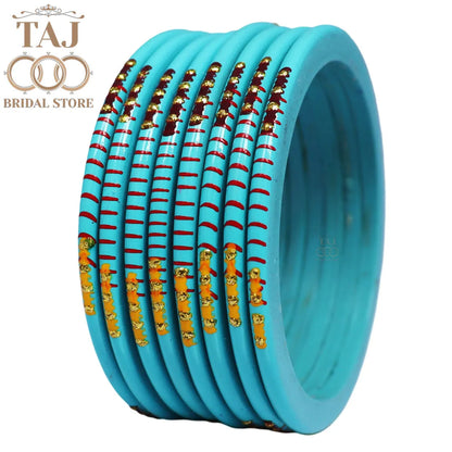 Rajasthani Plain Lac Bangles with Beautiful Handpaint Design