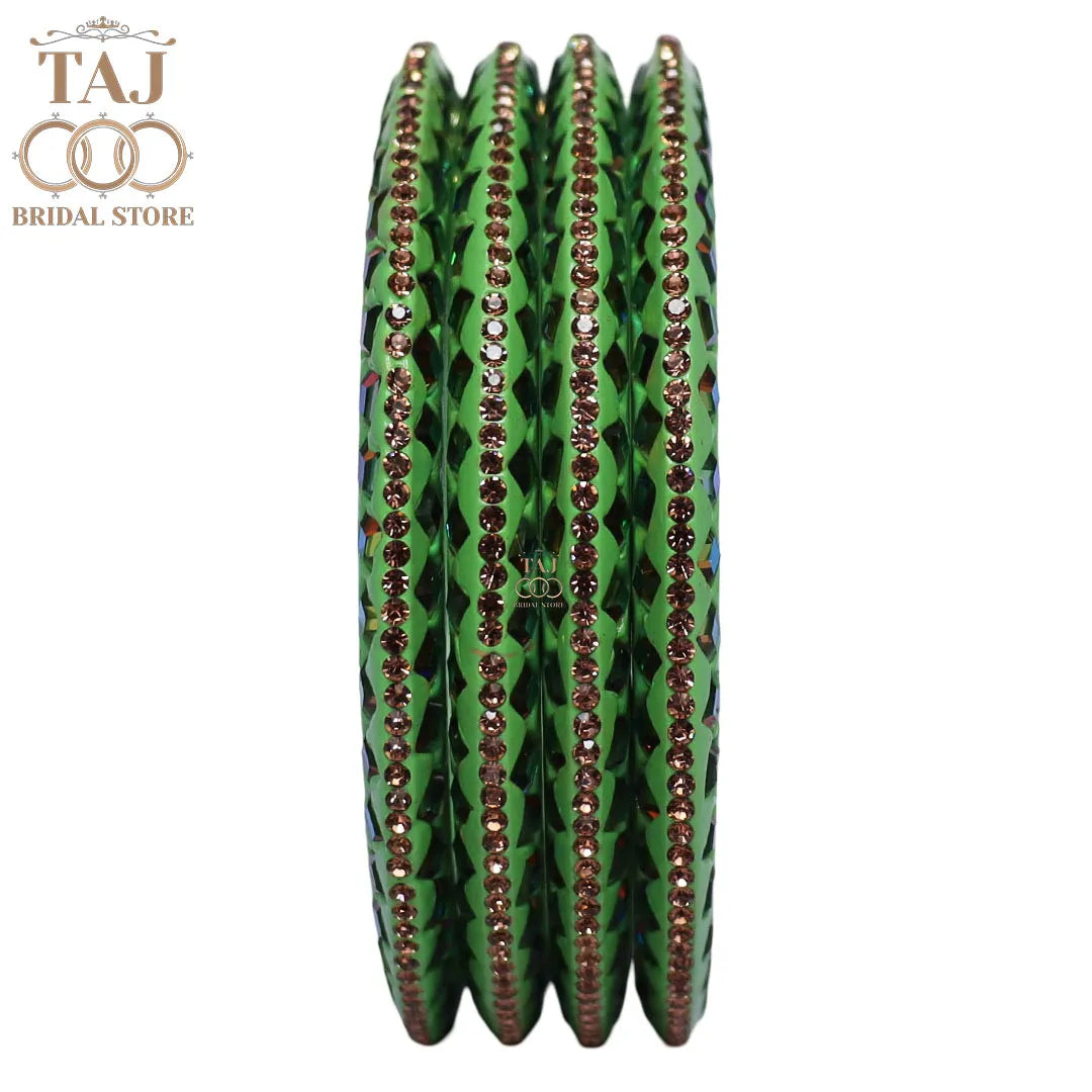 Rajasthani Fancy Lac Kada Bangles in Latest Kundan Rhinestones Design