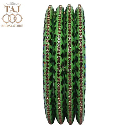 Rajasthani Fancy Lac Kada Bangles in Latest Kundan Rhinestones Design