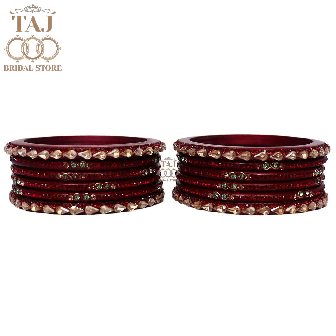 Rajasthani Short Lac Bangles Set With New Kundan Design