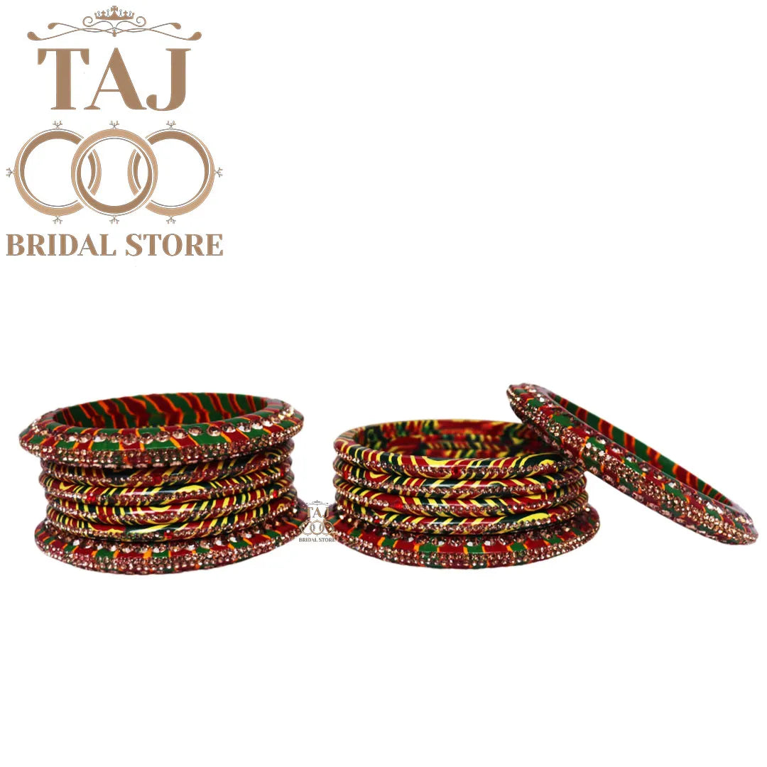 Lac Bangles Set Multi Color Lahariya Design