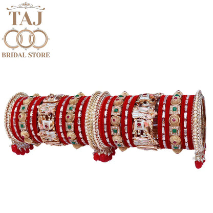 Wedding Bangles Set With Beautiful Radha Krishna Design Kada