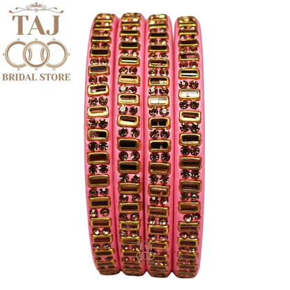 Kundan Lac Kada Bangles in Latest Design (Set of 4)