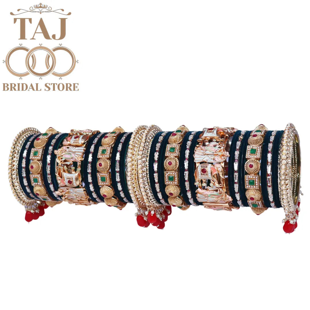 Wedding Bangles Set With Beautiful Radha Krishna Design Kada