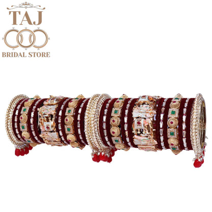 Wedding Bangles Set With Beautiful Radha Krishna Design Kada