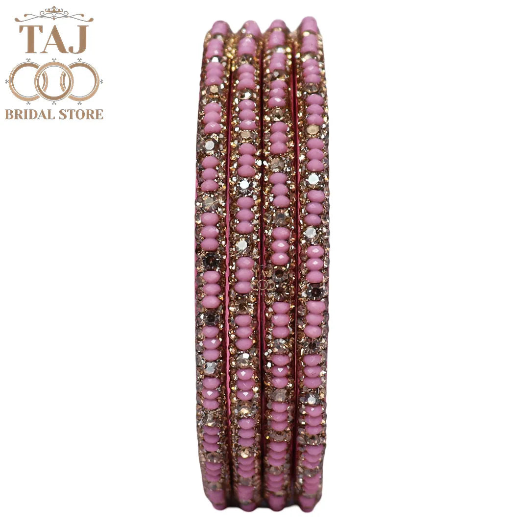 Handmade Lac Bangles For Women With Latest Rhinestones Design