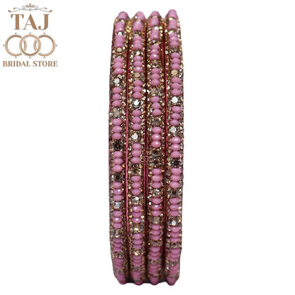Handmade Lac Bangles For Women With Latest Rhinestones Design