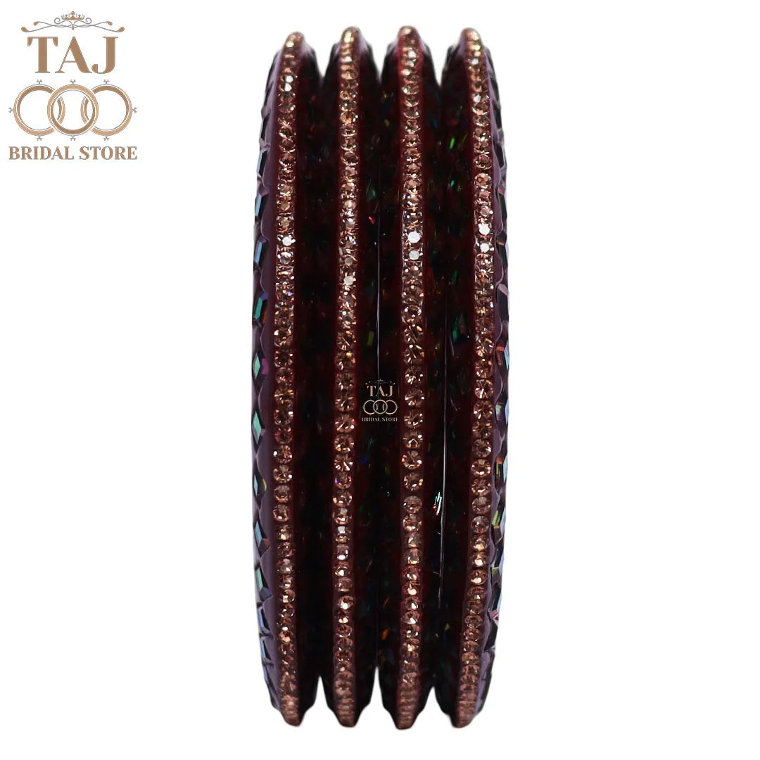 Rajasthani Fancy Lac Kada Bangles in Latest Kundan Rhinestones Design