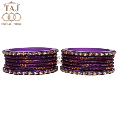 Rajasthani Short Lac Bangles Set With New Kundan Design
