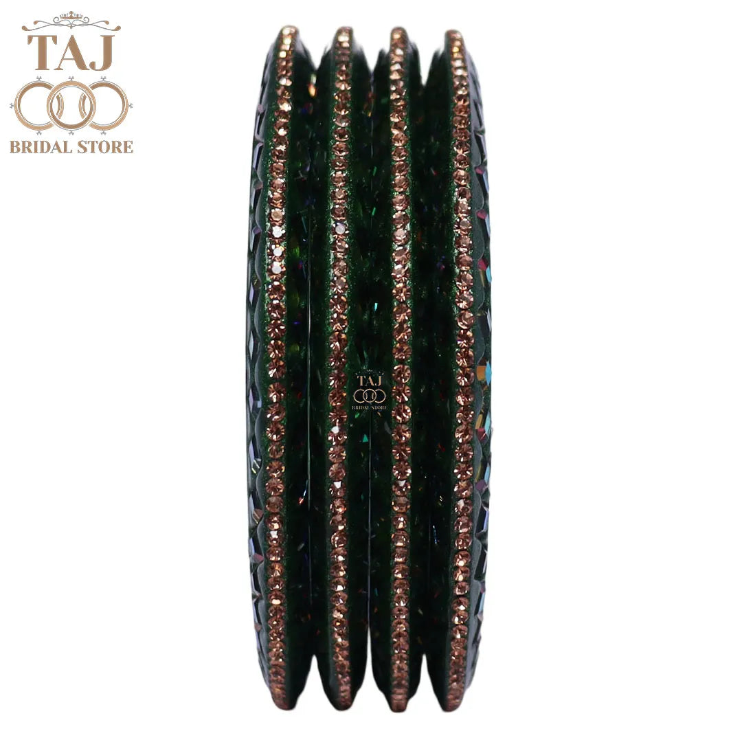 Rajasthani Fancy Lac Kada Bangles in Latest Kundan Rhinestones Design