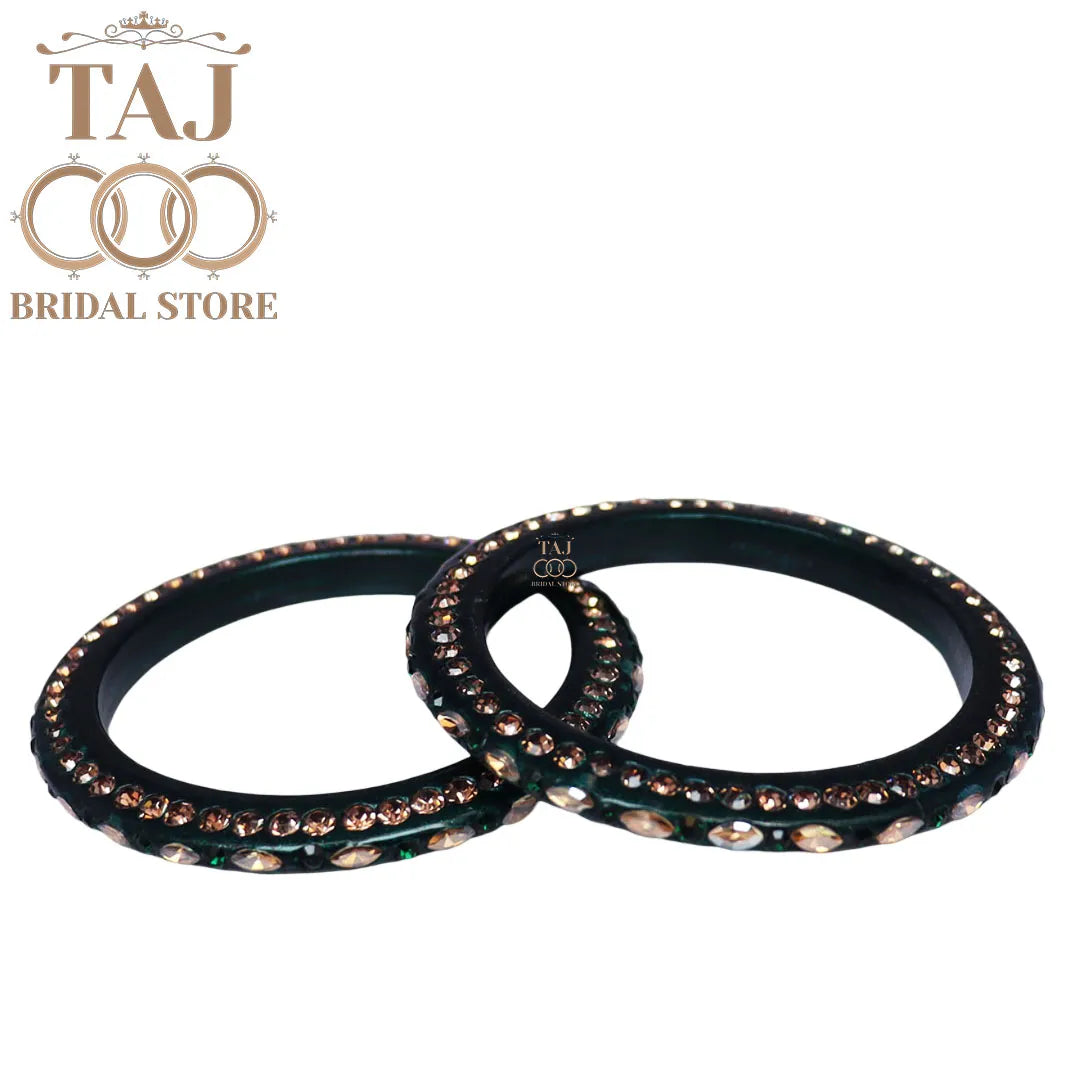 Lac Kundan Design Kada With Beautiful Kundan And Rhinestone Design (Set of 2)