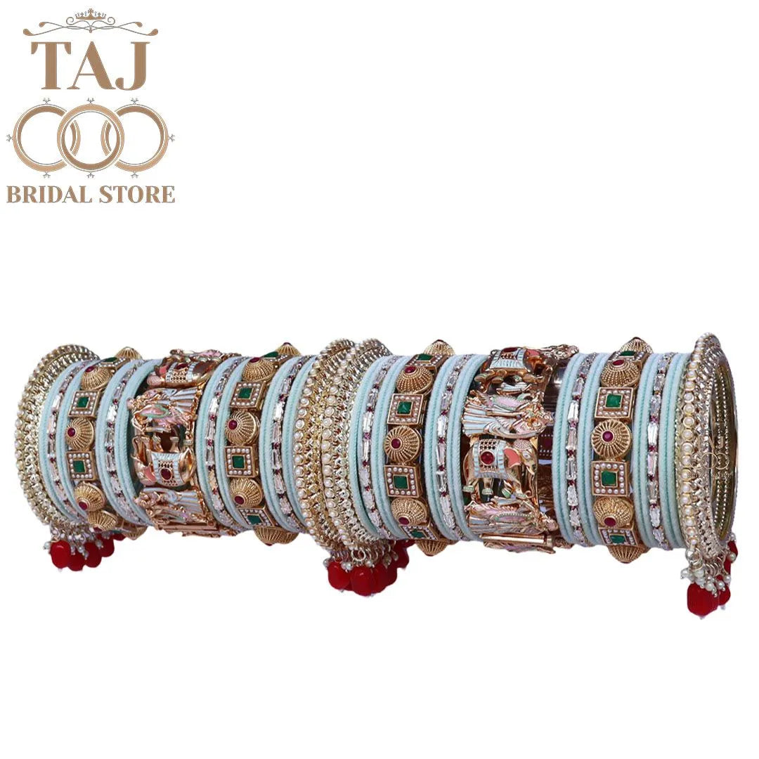 Wedding Bangles Set With Beautiful Radha Krishna Design Kada