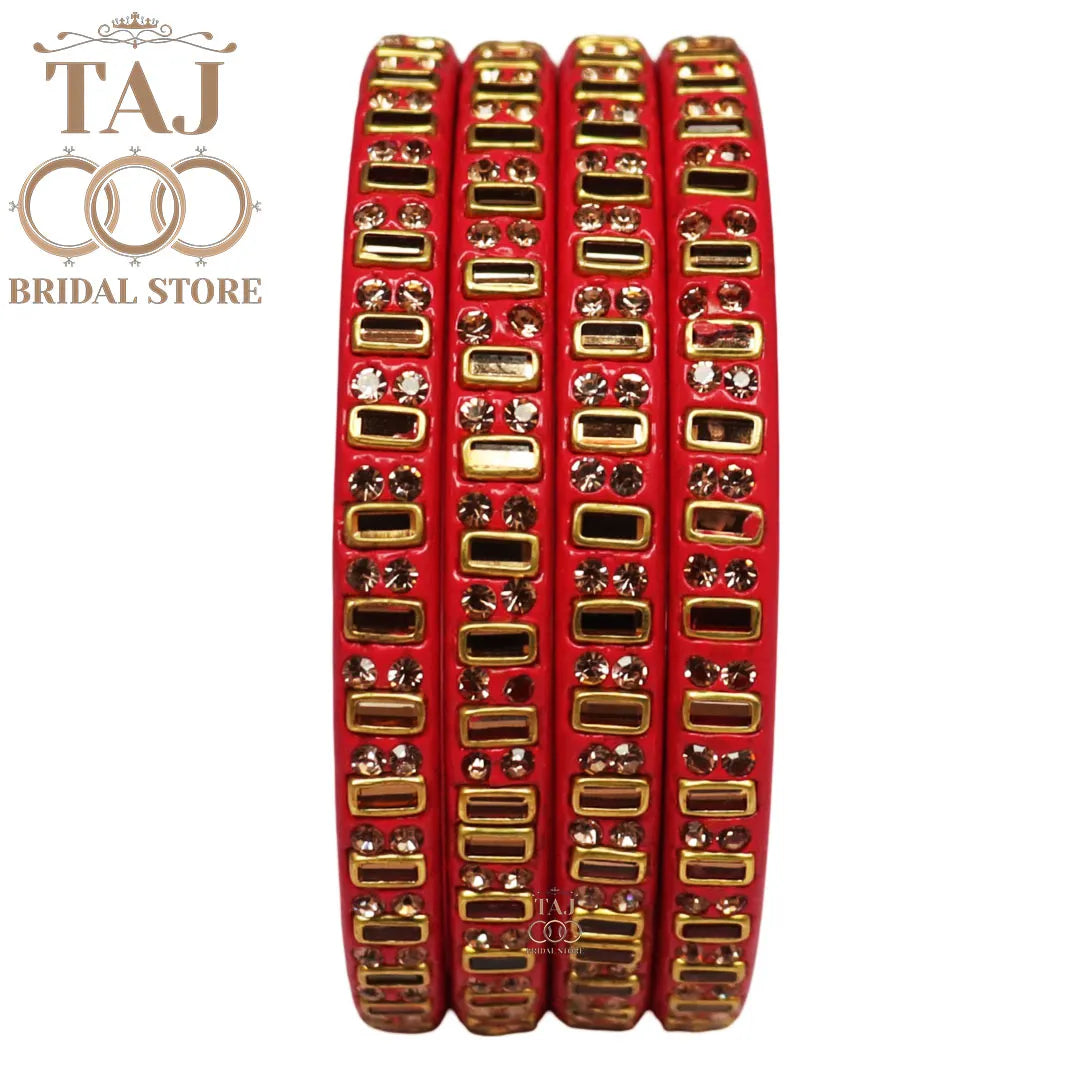 Kundan Lac Kada Bangles in Latest Design (Set of 4)