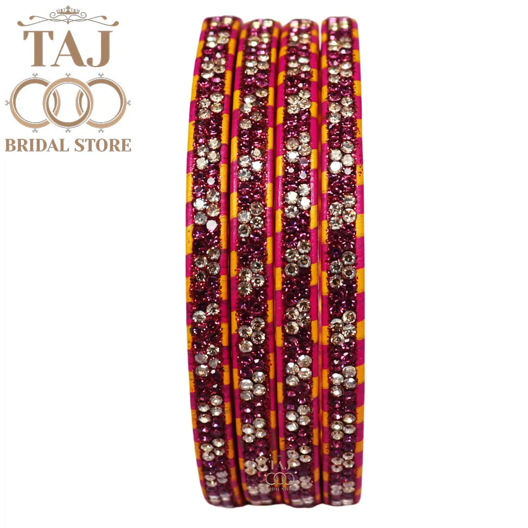 Rajasthani Lac Lehriya Kada Bangles (Set of 4)