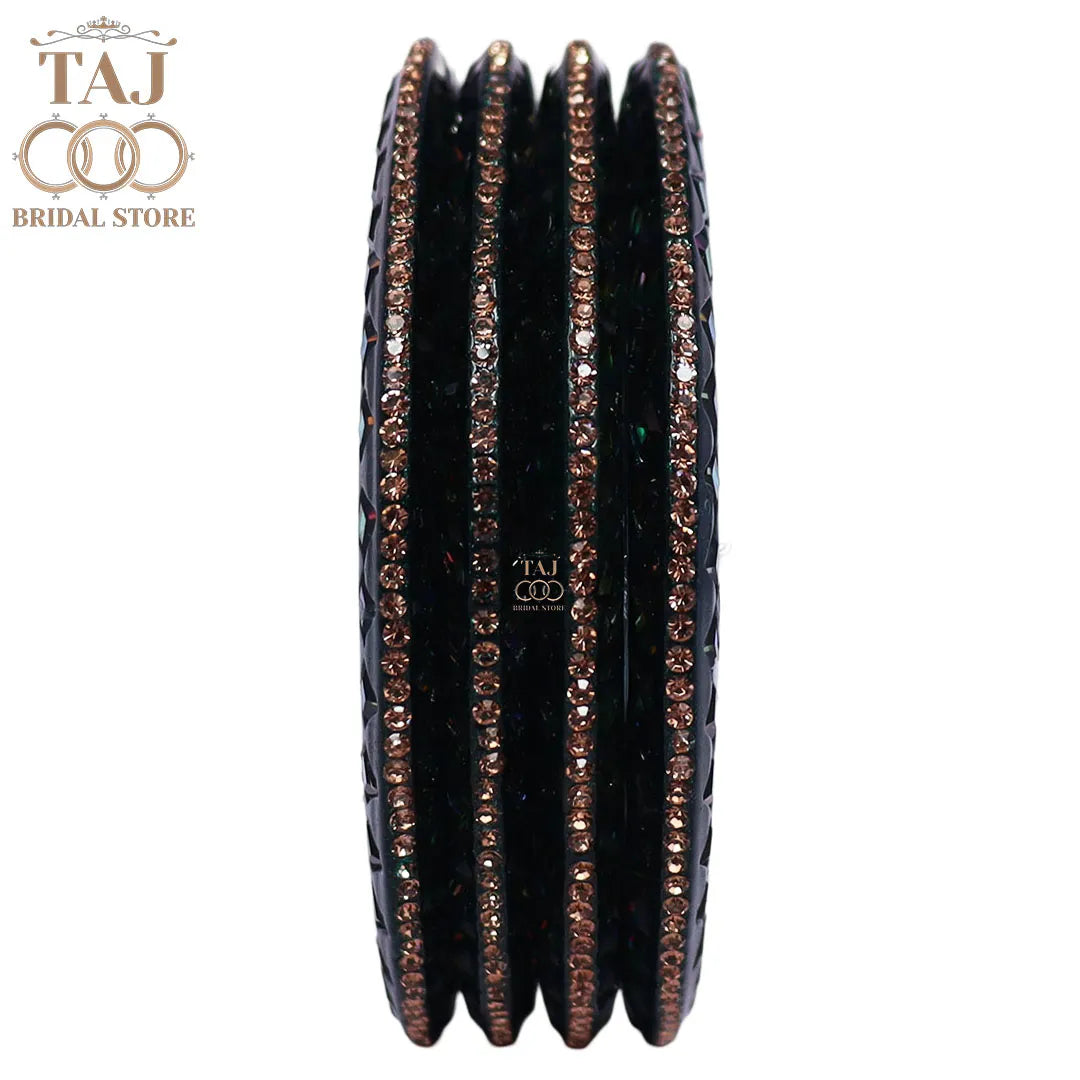 Rajasthani Fancy Lac Kada Bangles in Latest Kundan Rhinestones Design