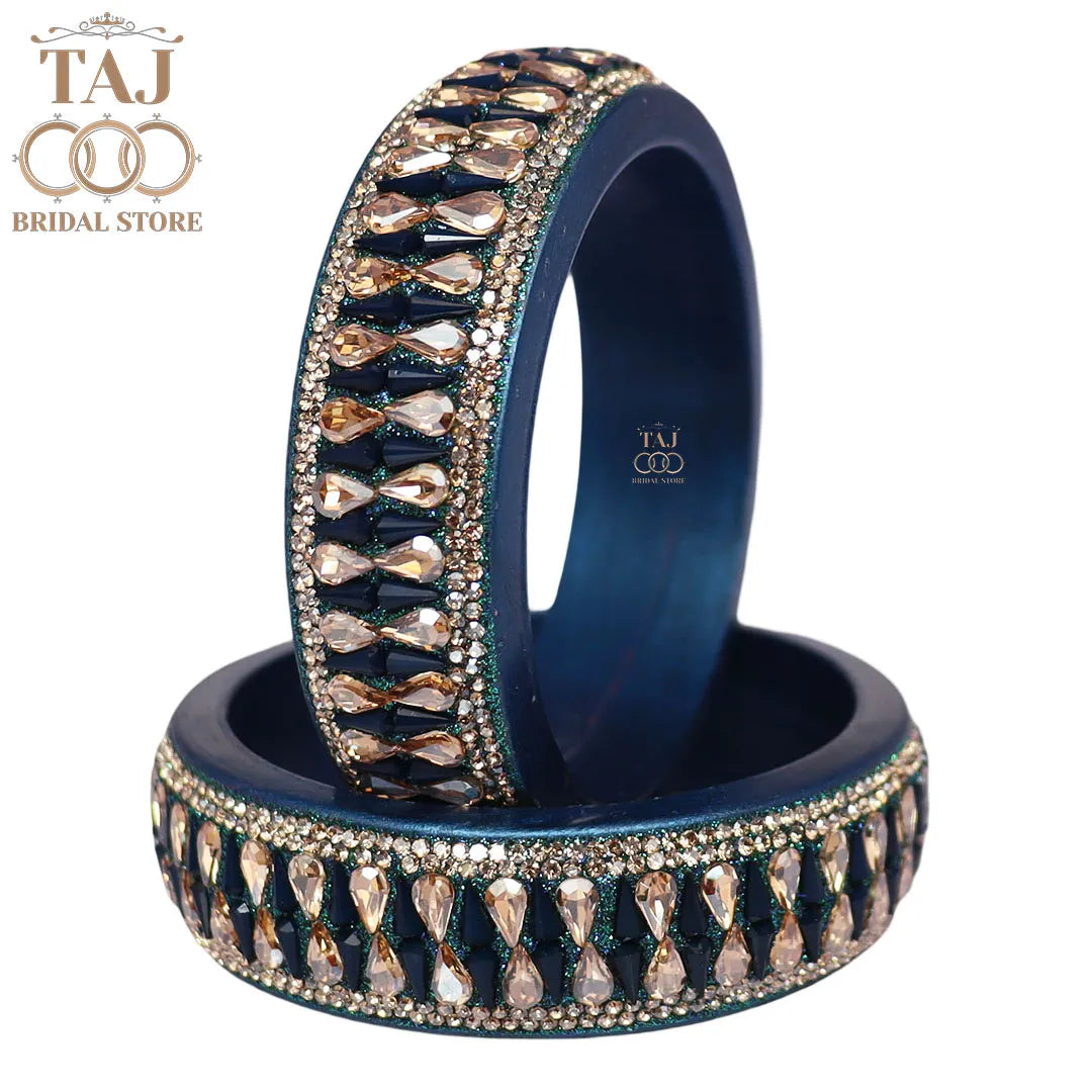 Jaipuri Stylish Lac Kada Pair With New Kundan Design