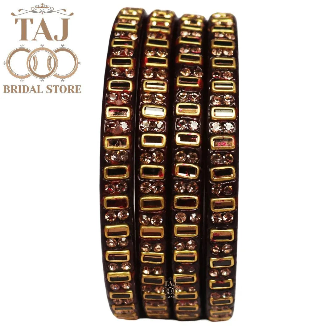 Kundan Lac Kada Bangles in Latest Design (Set of 4)