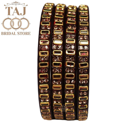 Kundan Lac Kada Bangles in Latest Design (Set of 4)