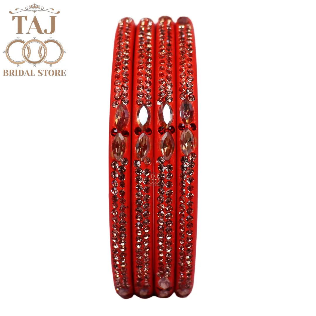 Kundan Lac Bangles with Beautiful Kundan and Rhinestones Design