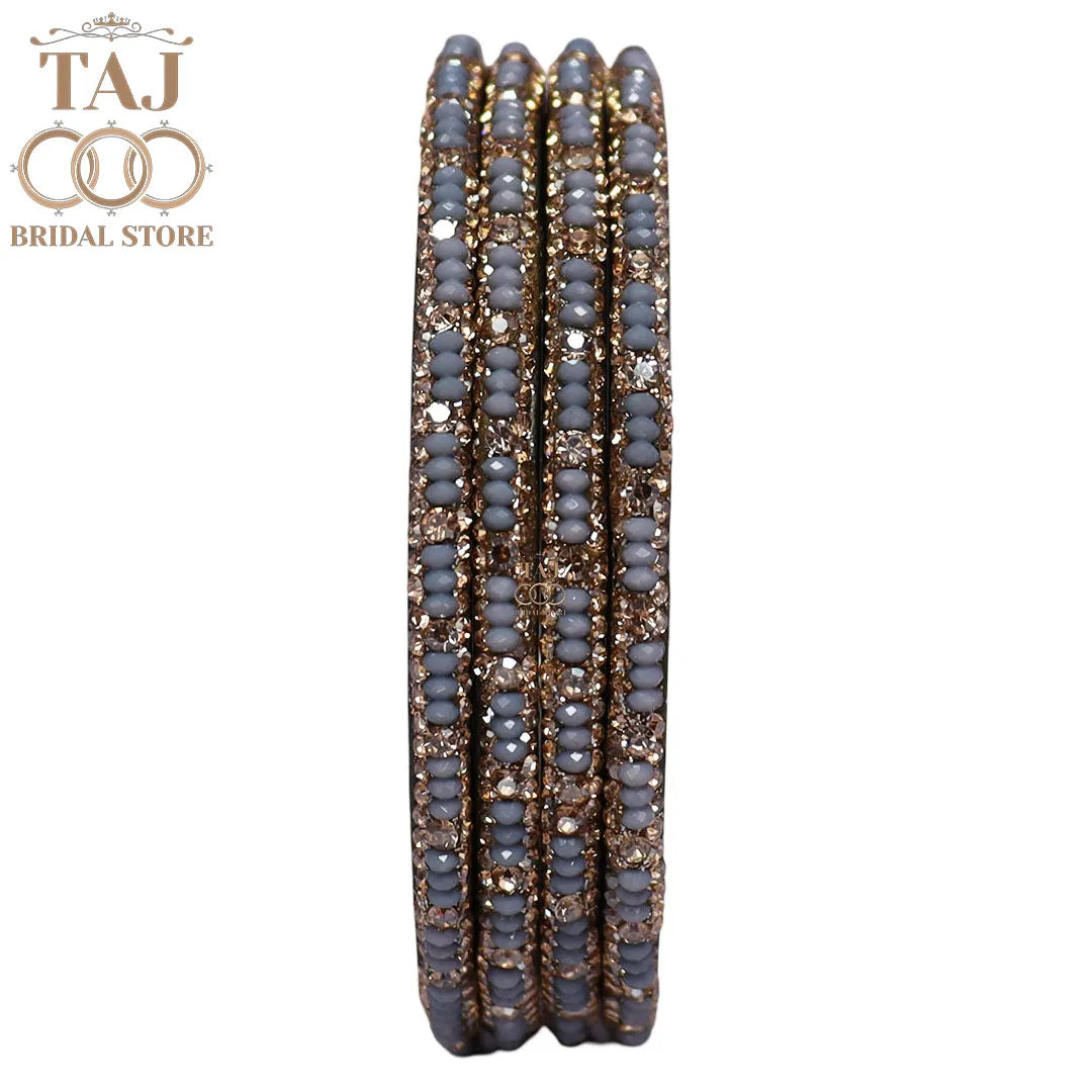 Handmade Lac Bangles For Women With Latest Rhinestones Design
