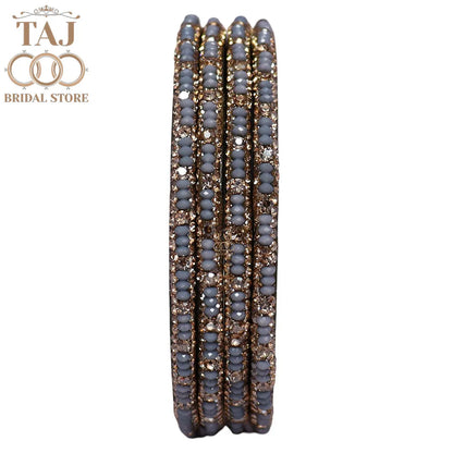 Handmade Lac Bangles For Women With Latest Rhinestones Design