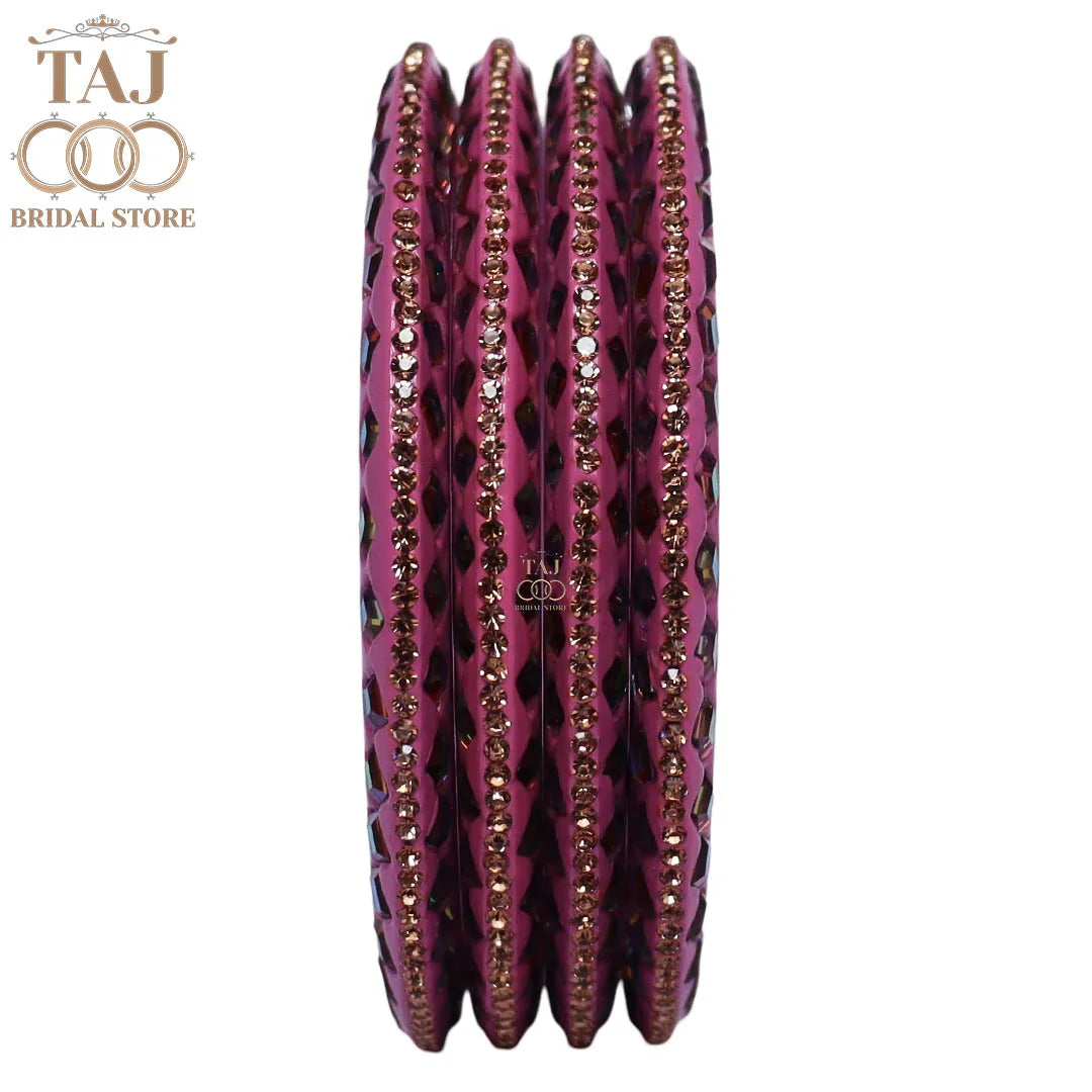Rajasthani Fancy Lac Kada Bangles in Latest Kundan Rhinestones Design