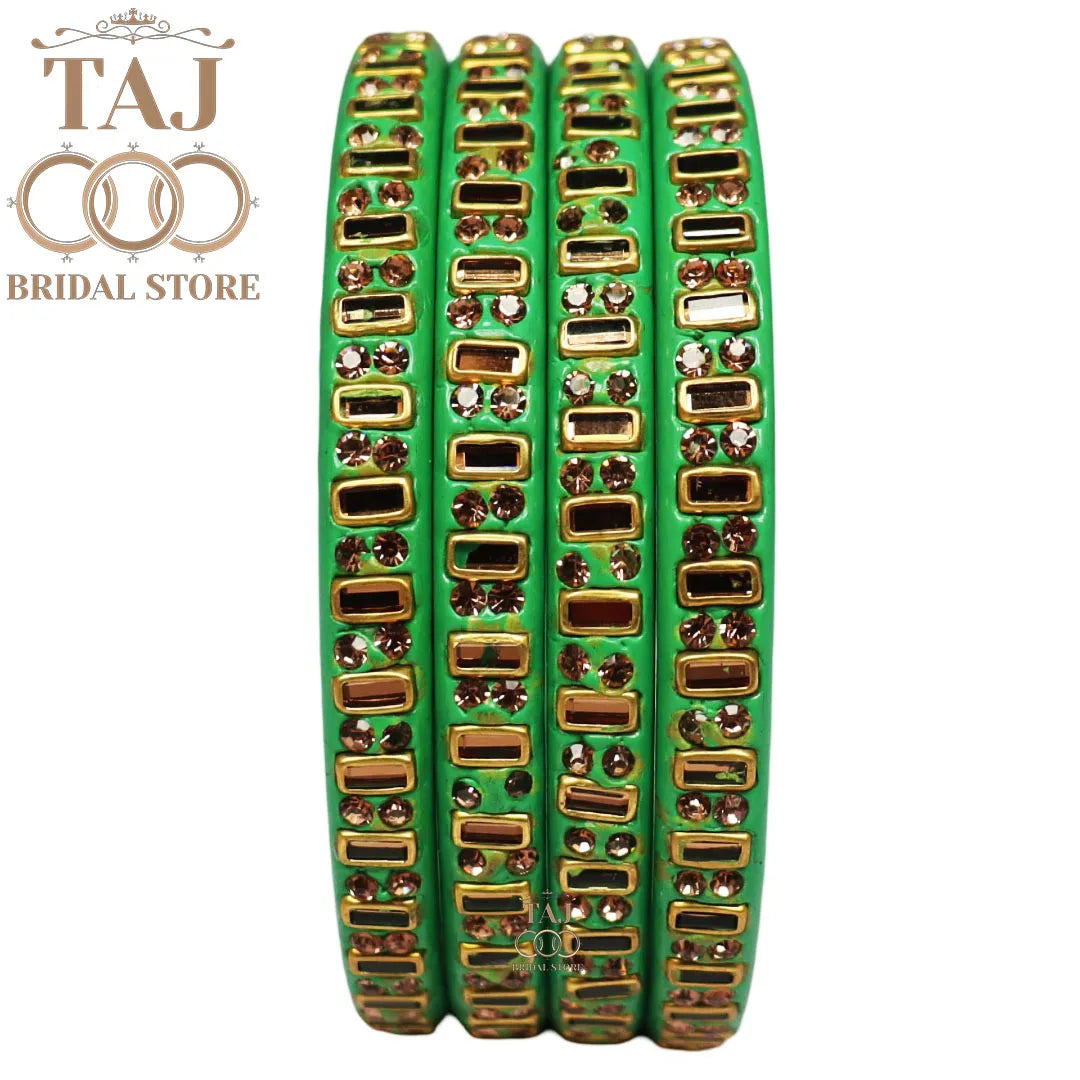 Kundan Lac Kada Bangles in Latest Design (Set of 4)