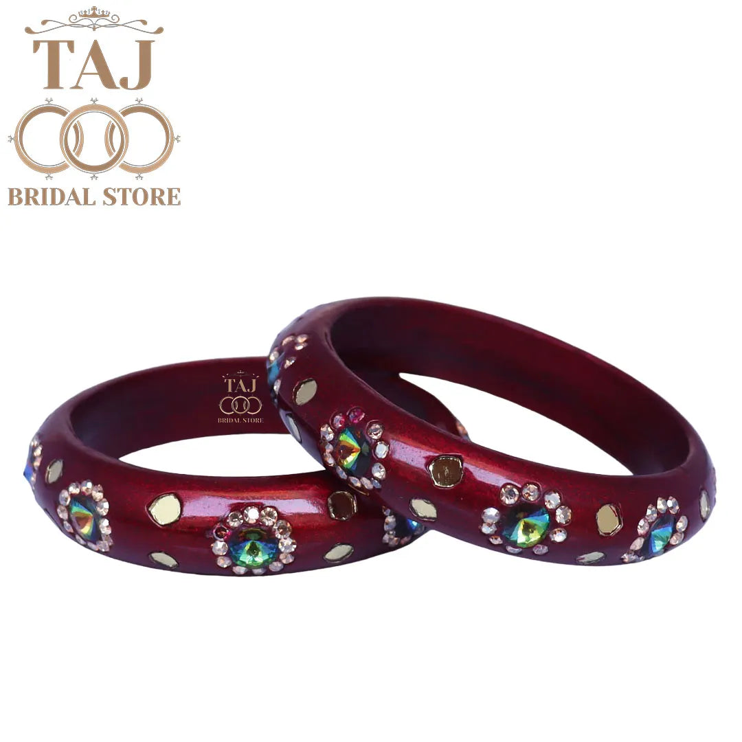 Lac Kada With Beautiful Rhinestone Design (Pack of 2)