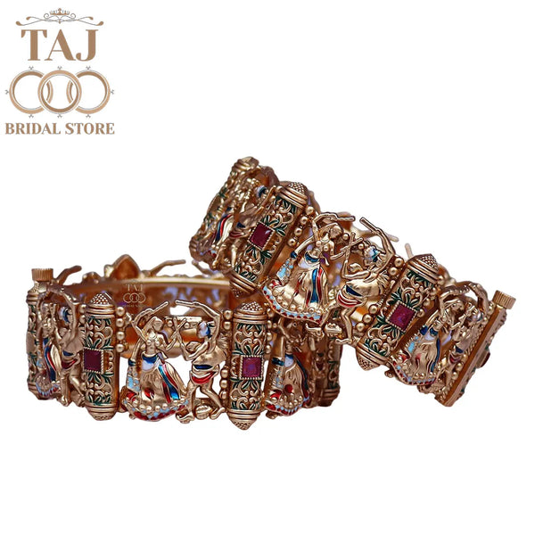 Rajwadi Metal Kada With Beautiful Latest Dandiya Design (Pack of 2)