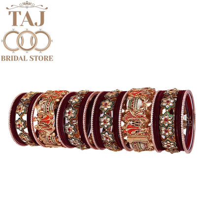 Most Tranding Wedding Bangles Set With Beautiful Dulha Dulhan Design Kada